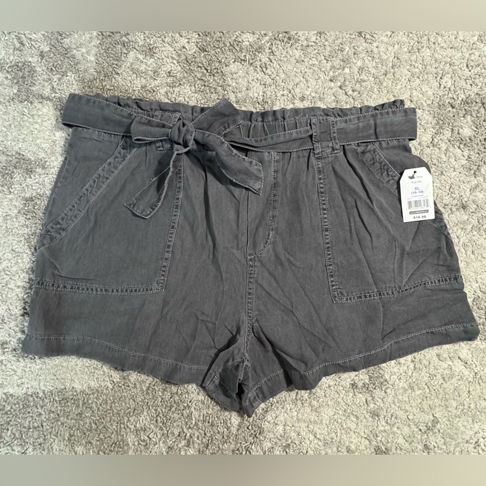 Time and Tru Gray High Waist Shorts Versatile Comfort